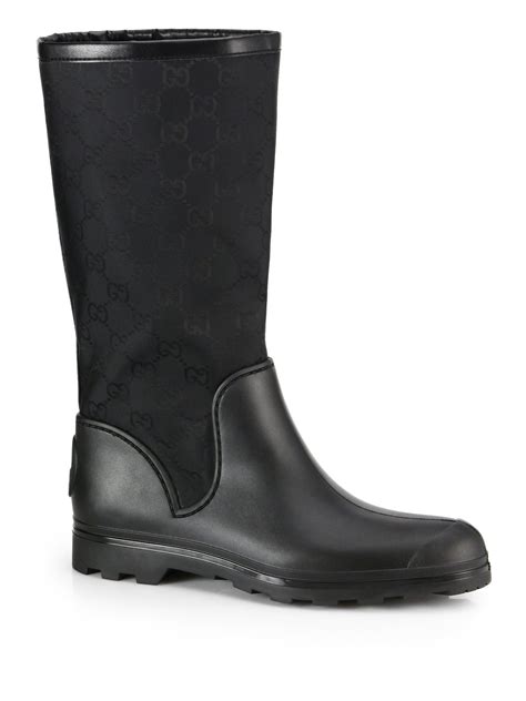 gucci storm rain boots|Women's Double G rain boot in Black Rubber .